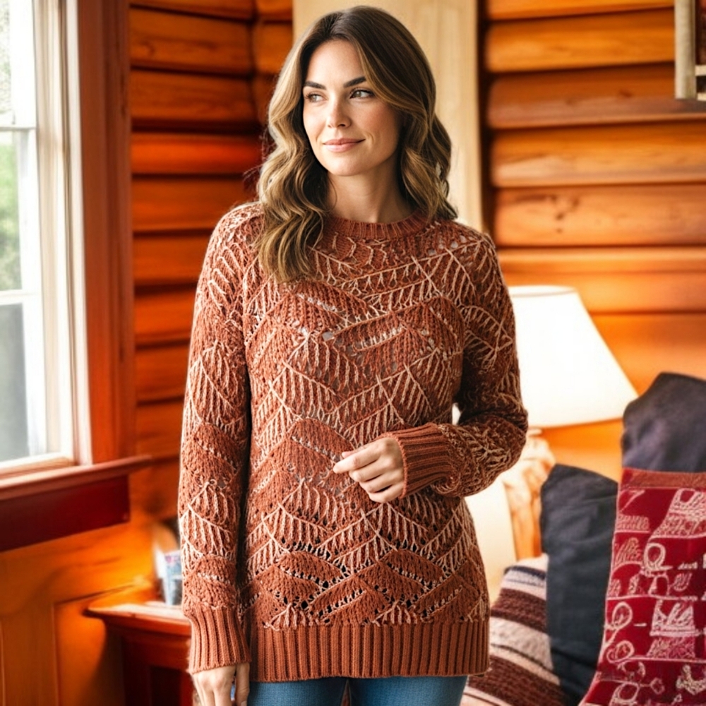 Universal Thread Open Knit Tunic Sweater S Lightweight Hippie Boho Asymmetric